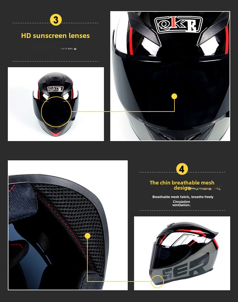 Certified National Standard Motorcycle Helmet Full Helmet Men's and Women's Winter Warm Safety Four Seasons Knight Electric Motorcycle Full Helmet_autovado.com