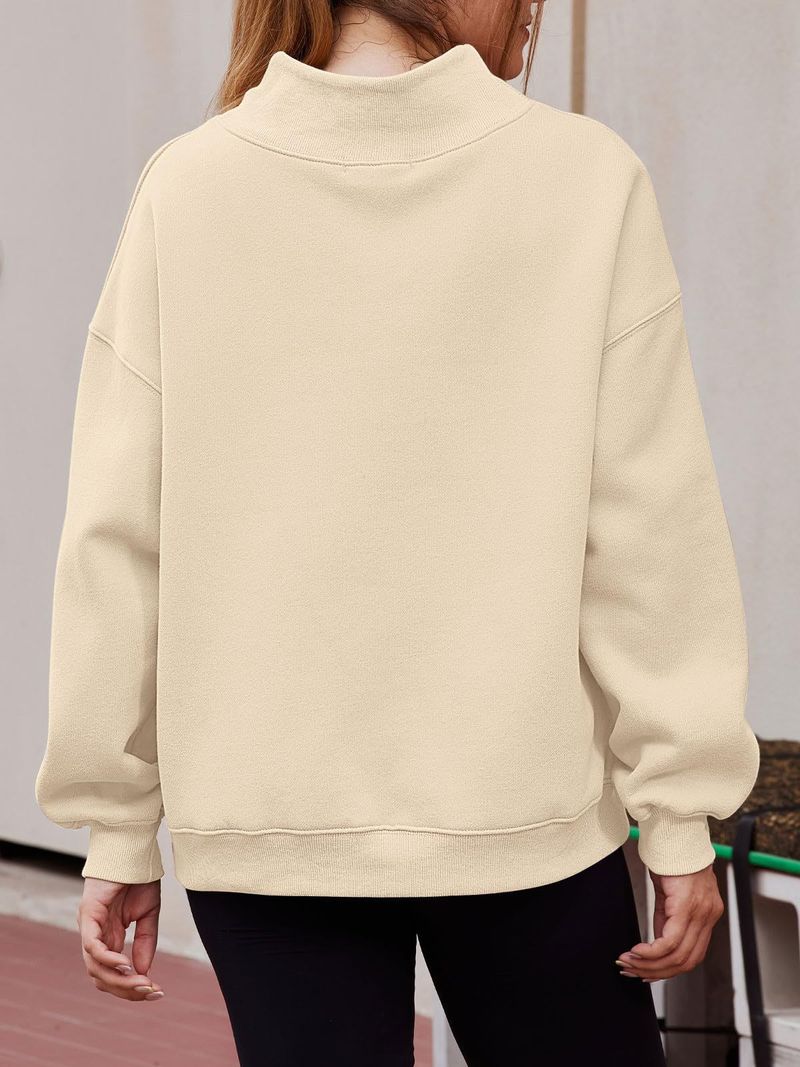 Women's sweatshirt long sleeve turtleneck pullover sweatshirt casual sweatshirt fleece top_autovado.com