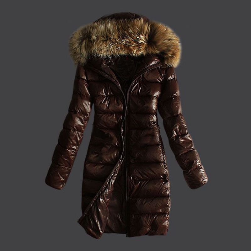 Women's Clothing Large size raccoon fur collar hood raccoon fur long cotton jacket Warm and thick cotton clothes _autovado.com