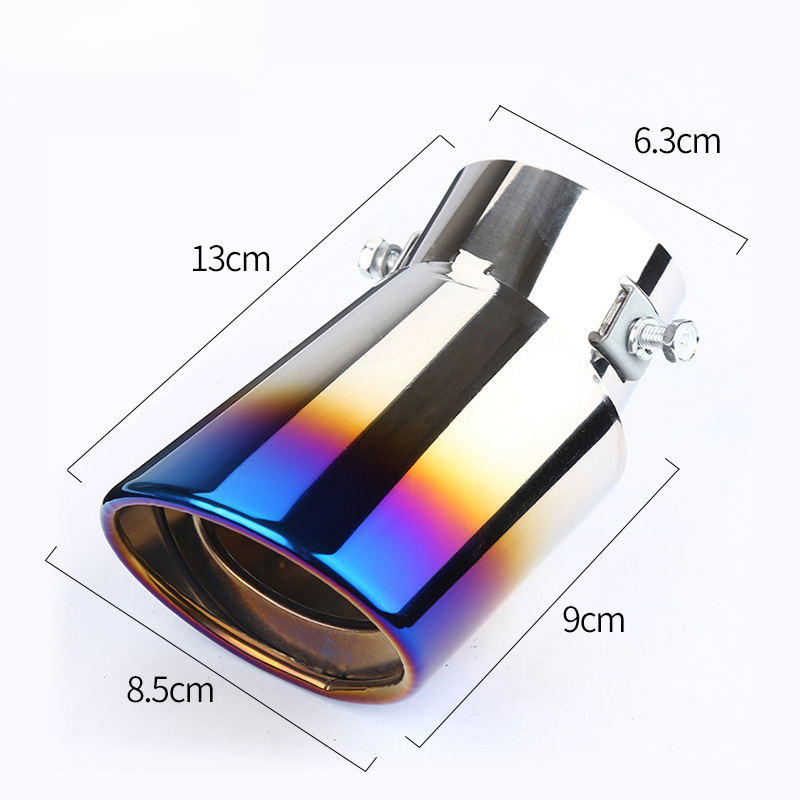 Stainless Steel Muffler Gas Cover Decoration Single Car Exhaust Pipe Universal Tail Throat_autovado.com