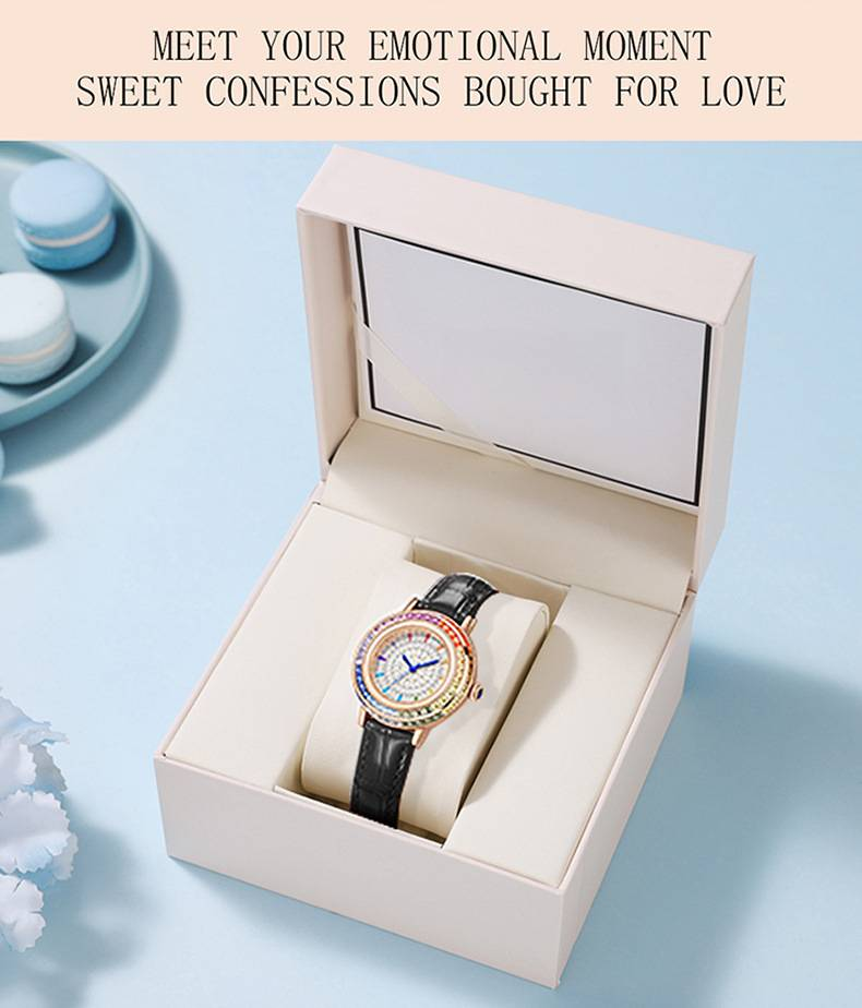 Ladies high-end crystal jewelry with diamond inlaid quartz watch, light luxury dress jewelry watch_autovado.com