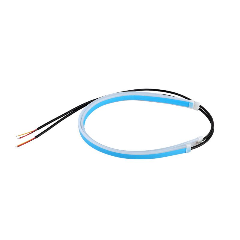 Car Ultra-Thin LED Daytime Running Guide Flowing Dual Color With Turn Signal Universal Silicone Decorative Light Strip_autovado.com