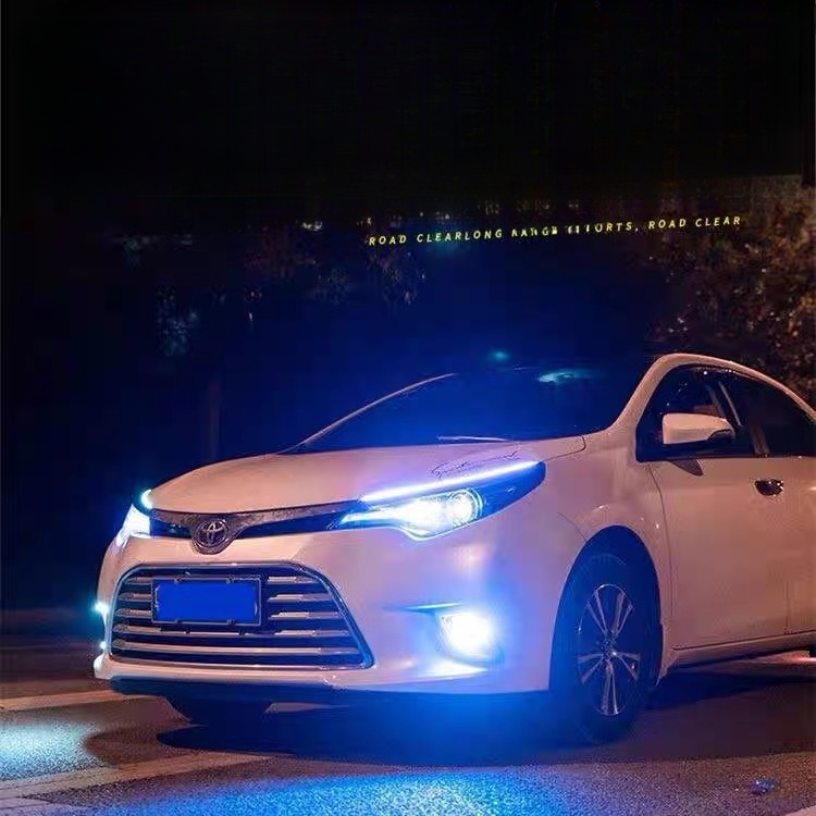 Car Daytime Running Ultra-Thin Guide Flowing Turn Signal Universal LED Silicone Light Strip No Disassembly Required_autovado.com