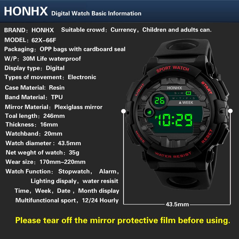 Fashion Trend Atmospheric Digital Disc Glow-in-the-dark Watch Student Multifunctional Outdoor Sports Electronic Watch_autovado.com