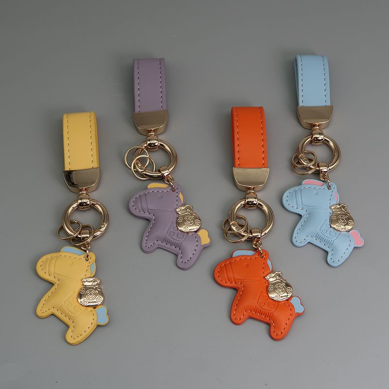 Immediately Get Rich Bracelet Keychain Leather Cartoon Pony Pendant Couple Bag Net Celebrity Car Keychain_autovado.com