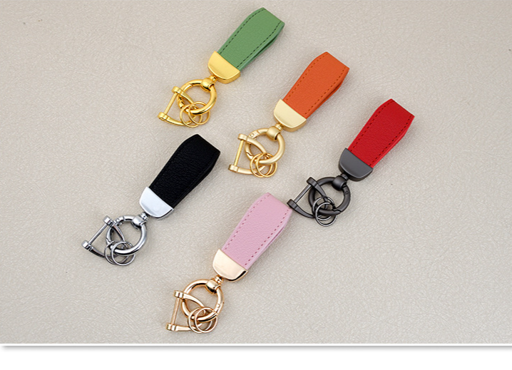 Men's Car Leather Keychain Candy Color Couple Key Pendant Sheep Pattern Bracelet Genuine Leather DIY Bag Pendant_autovado.com