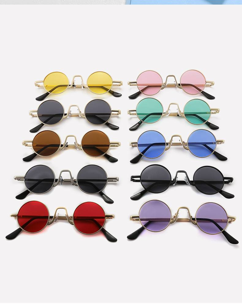 Unisex Prince Mirror Steampunk Retro Small Round Sunglasses Small Frame Sunglasses Glasses_autovado.com