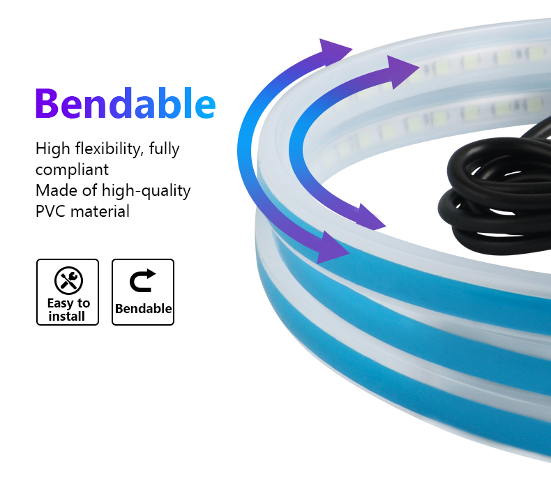 LED Car Hood Atmosphere Lght Strip Waterproof Auto Exterior Decoration Lighting Decorative Headlights Ambient Lamp 12V Universal_autovado.com