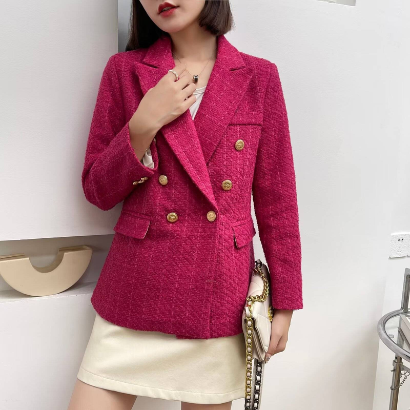 Women's textured casual fashion loose suit jacket_autovado.com