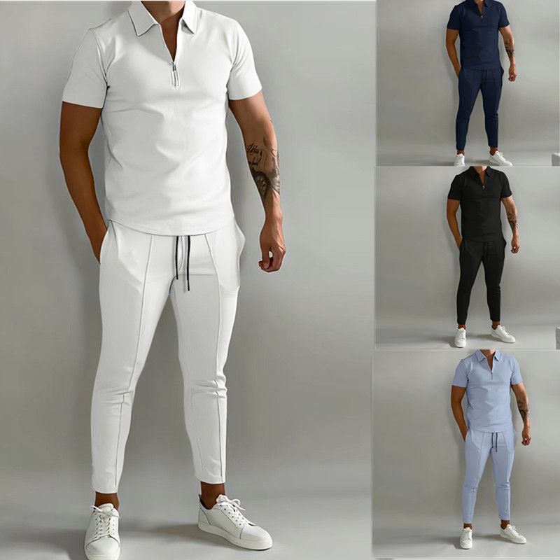 Men's Basic Solid Color Casual Sports Suit_autovado.com
