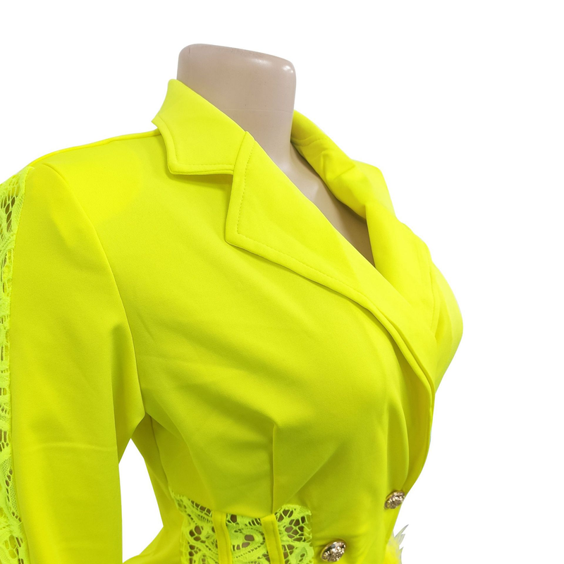 Women's fashion women's V-neck long-sleeved double-breasted tassel openwork dress_autovado.com