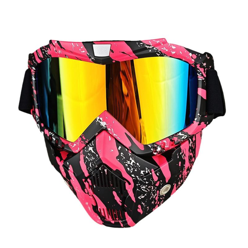 Detachable Motorcycle Snow Goggles With UV400 Protection – Windproof, Anti-Dust, Unisex Riding Mask – Multiple Lens Colors Available_autovado.com