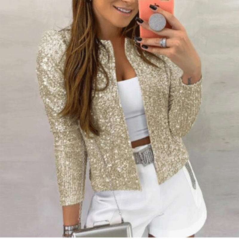 Women's Clothing women's Jackets sequin jacket_autovado.com