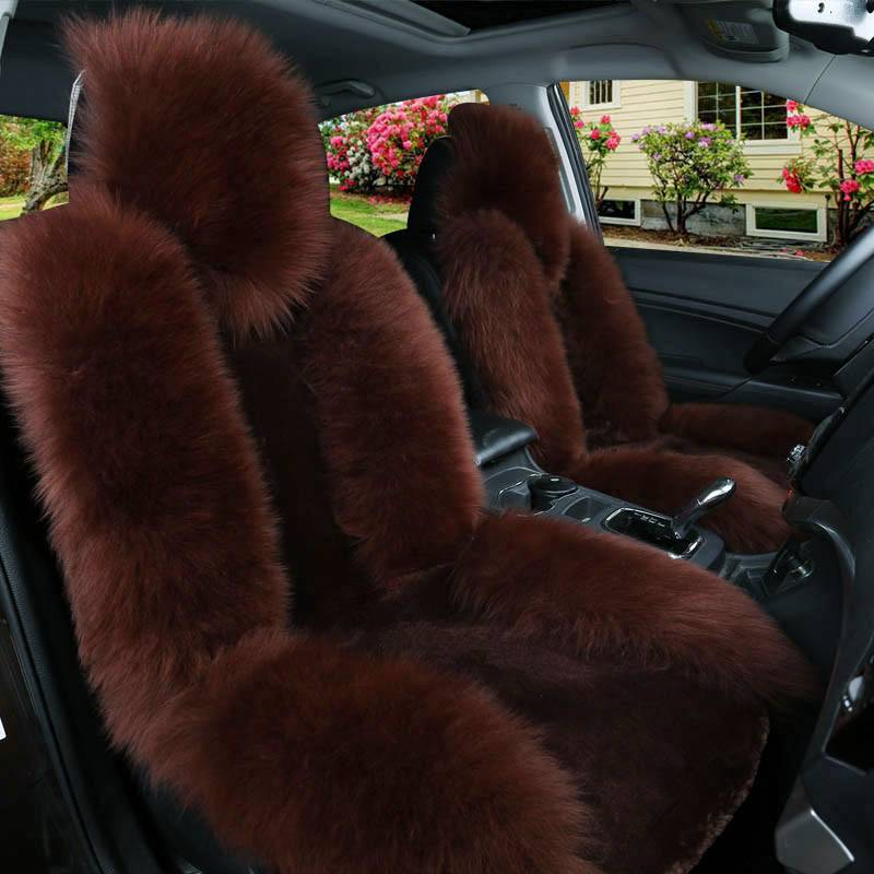 Car Winter Wool Front Single Piece Universal Seat Cover Plush Cushion_autovado.com