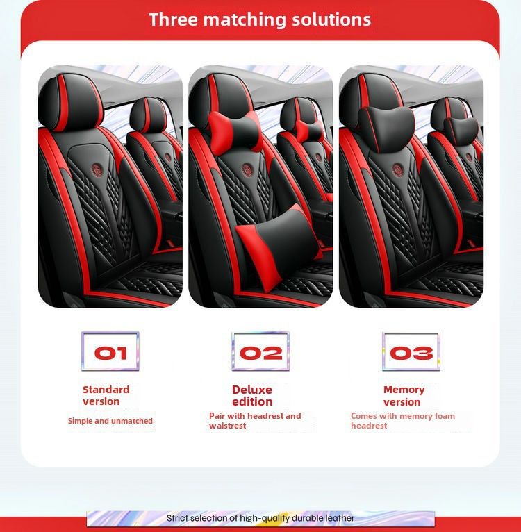 Fashion Sports Car Cushion Four Seasons Universal Full Surrounding High-end Leather Seat Cover Black and White Cushion Light Luxury Seat Cover_autovado.com