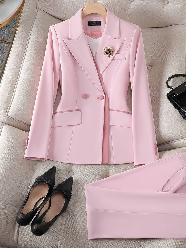 Women's Clothing Pink suit jacket professional temperament_autovado.com