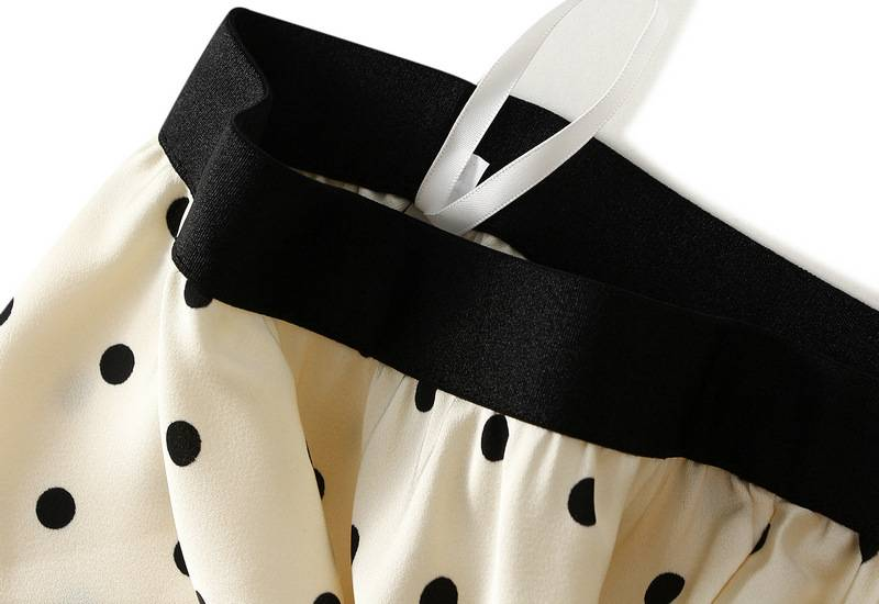 The new acetic acid wave point half skirt women's French retro satin A-line skirt fishtail skirt_autovado.com