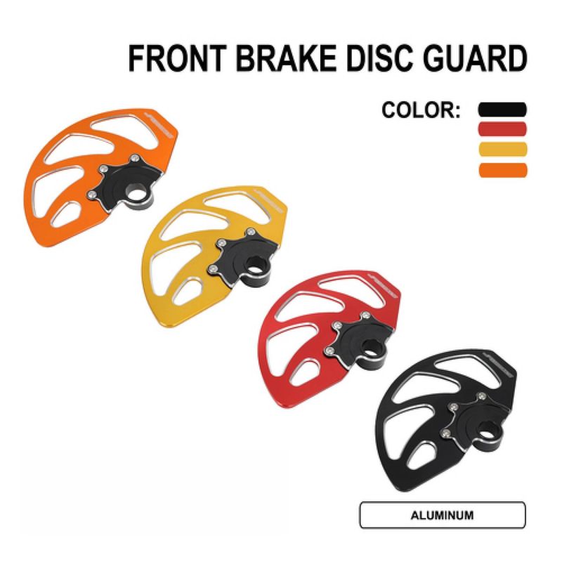 Motorcycle Front Disc Brake Guard - Universal Fit For X160/X260, Durable Aluminum Alloy, Lightweight & Anti-Corrosion (Black/Red, Black)_autovado.com
