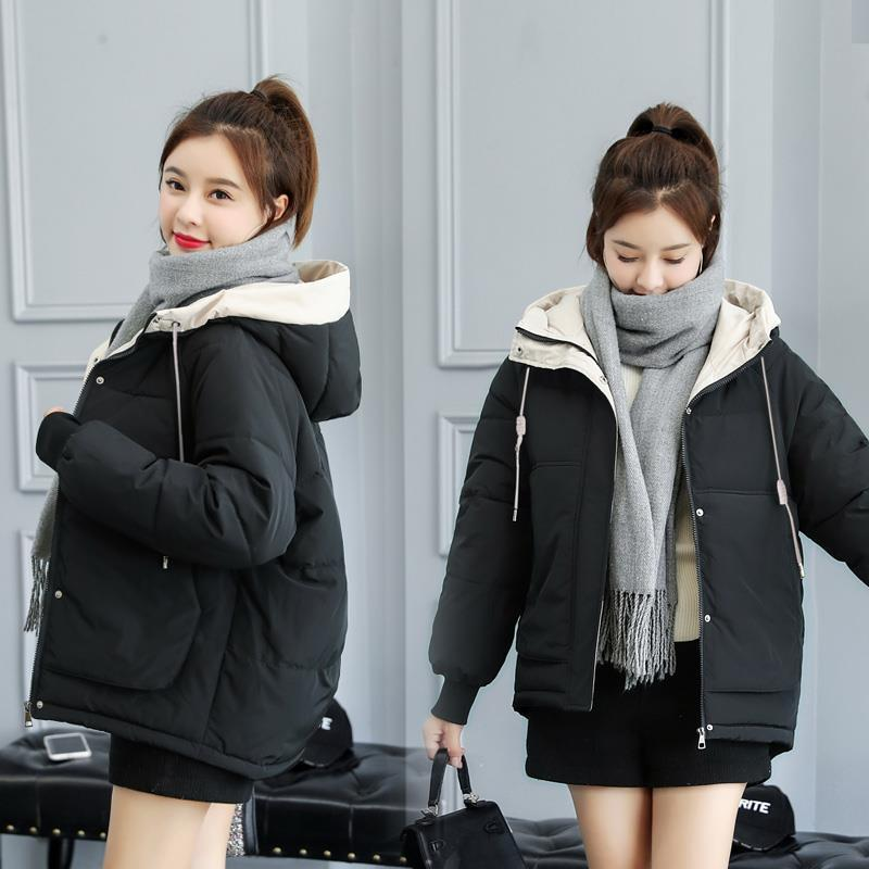 Down jacket for women winter new Korean style student short cotton padded jacket loose thickened cotton coat_autovado.com