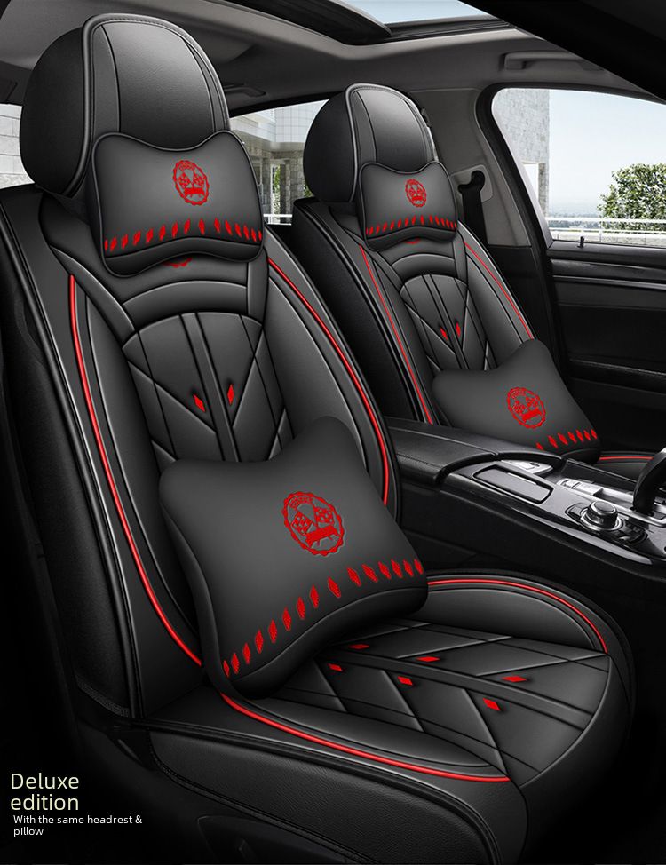 Winter Car Cushion Seat Cover Full Surrounding Four Seasons General New Leather Seat Cover Linen Leather Seat Cushion Seat Cover_autovado.com