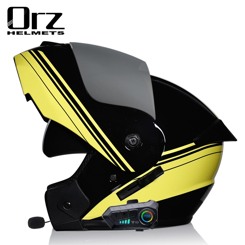 Motorcycle Accessories & Parts Bluetooth Helmet Men's and Women's Flip Up Helmet Personality Cool Double Lens Summer Internet Celebrity Hat_autovado.com