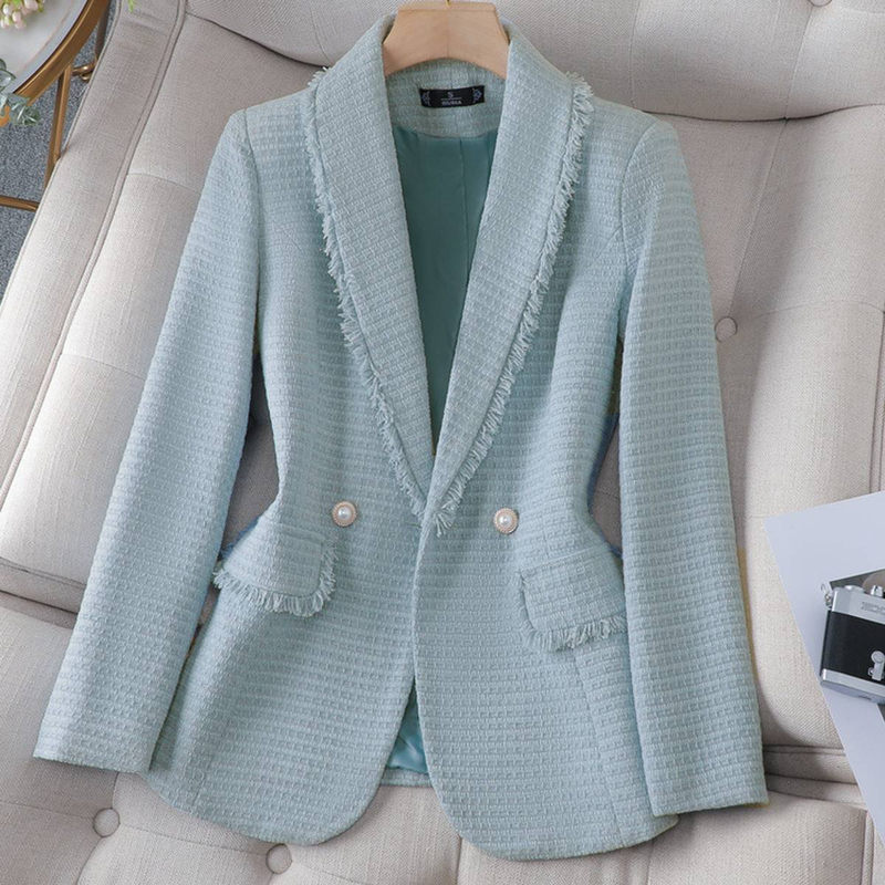 Women's New Style High-end Tops Temperament Tweed Suit For Ladies_autovado.com