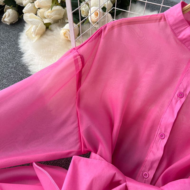 Women's clothing chic tops for women autumn new ruffled western style advanced design bow tie niche_autovado.com