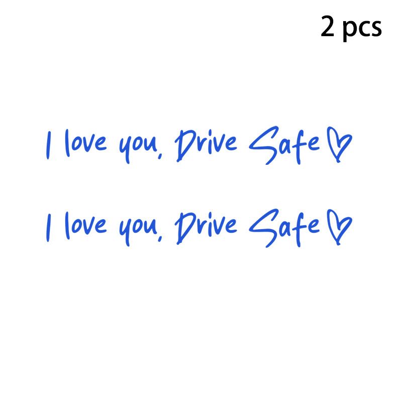 2 pack drive car rearview mirror driving safety stickers English quotes stickers home life stickers_autovado.com