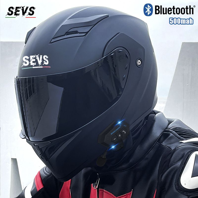 Modular Motorcycle Helmet – Flip-Up Full Face Helmet With Dual Visor & Bluetooth (Matte Black/Gloss White/Cement Grey, Multi-Size)_autovado.com