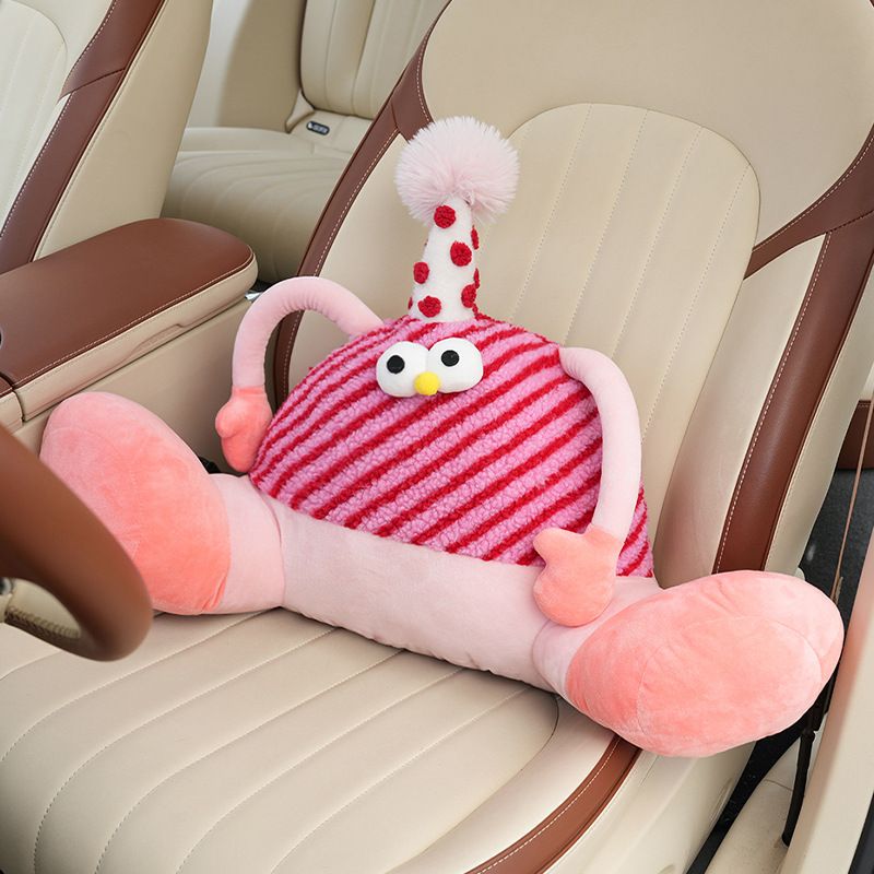 Cute Lumbar Support Cartoon Creative Monster Comfortable Car Headrest Neck Pillow Interior Accessories For Women_autovado.com