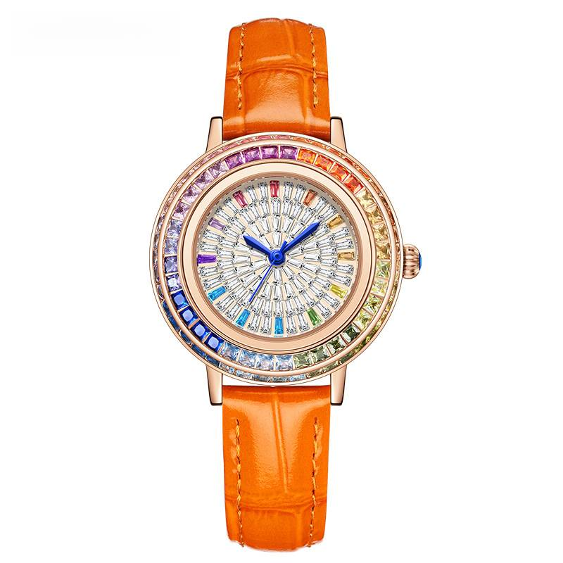 Ladies high-end crystal jewelry with diamond inlaid quartz watch, light luxury dress jewelry watch_autovado.com