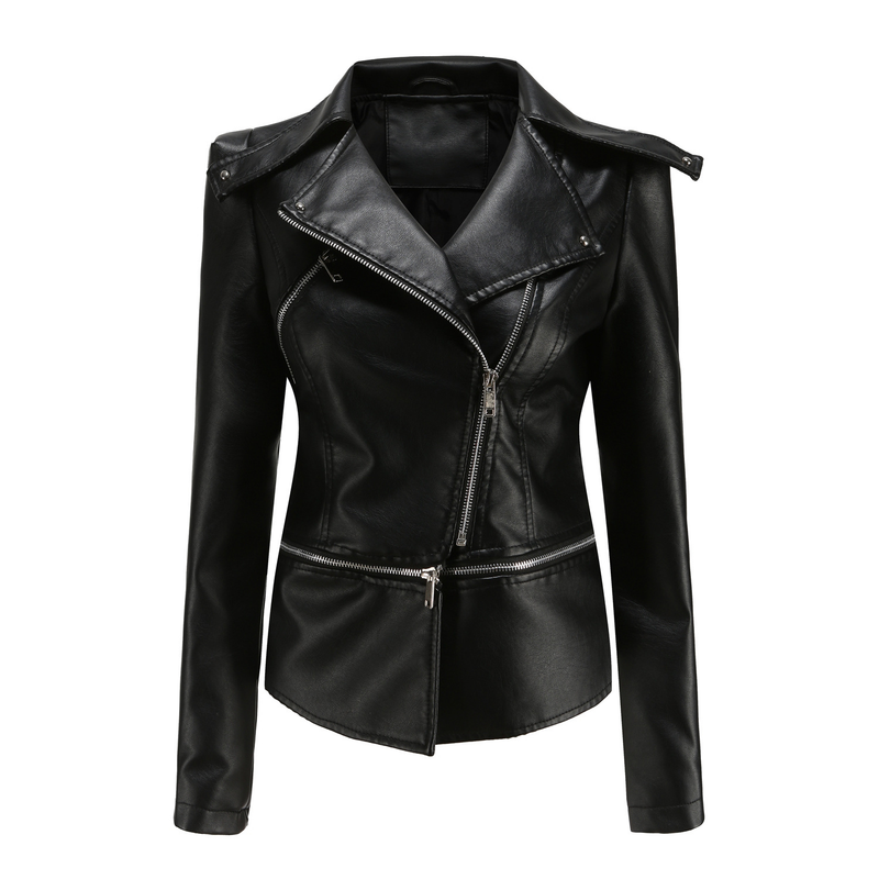 Women's Clothing Leather Jacket With Detachable Hem Fashion Casual Jacket_autovado.com