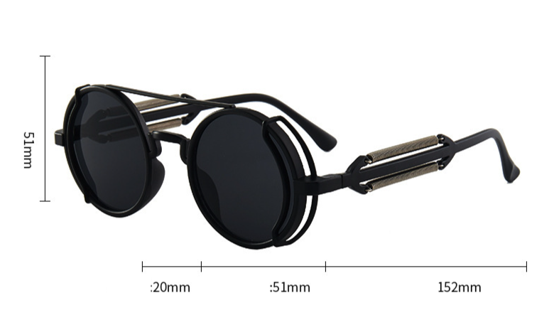 Unisex Cyberpunk trend Retro sunglasses Round sunglasses_autovado.com