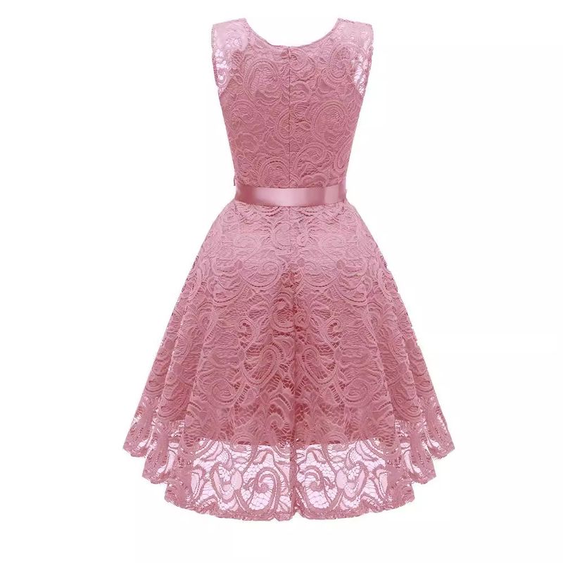 Women's Nordic small fresh V-neck mature women's big swing lace women's dress_autovado.com