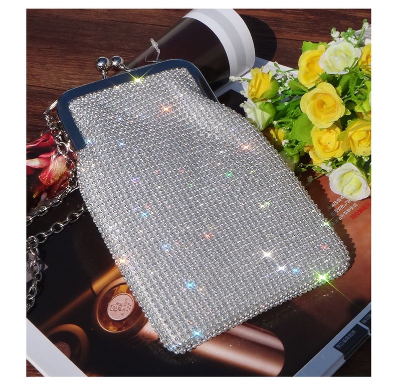 Evening Bags Diamond-encrusted Mobile Phone Bag Women's Crossbody Bag Chain Shoulder Bag Advanced Sense Vertical Evening Small Bag_autovado.com