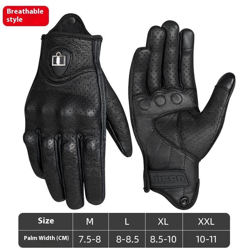 Motorcycle Gloves – Premium Cowhide & Lambskin (Half-Finger Summer / Full-Finger All-Season, Touchscreen, Anti-Slip, M/L/XL, Black/Yellow)_autovado.com