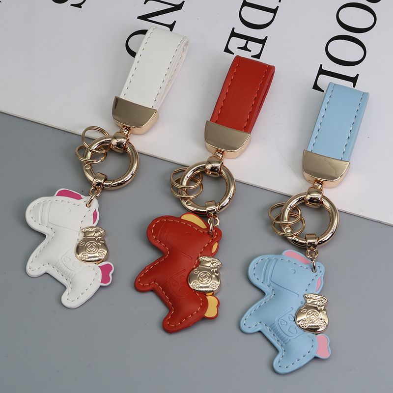 Immediately Get Rich Bracelet Keychain Leather Cartoon Pony Pendant Couple Bag Net Celebrity Car Keychain_autovado.com