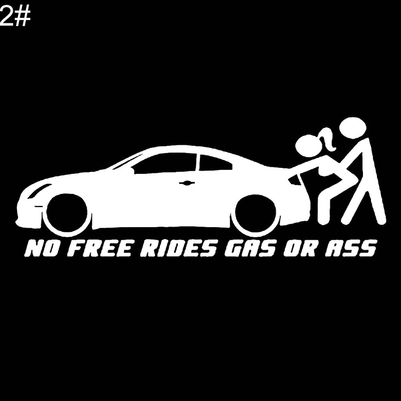 Yuanmheng Funny No Free Rides Gas or Ass Car Vehicle Reflective Decals Sticker Decoration_autovado.com