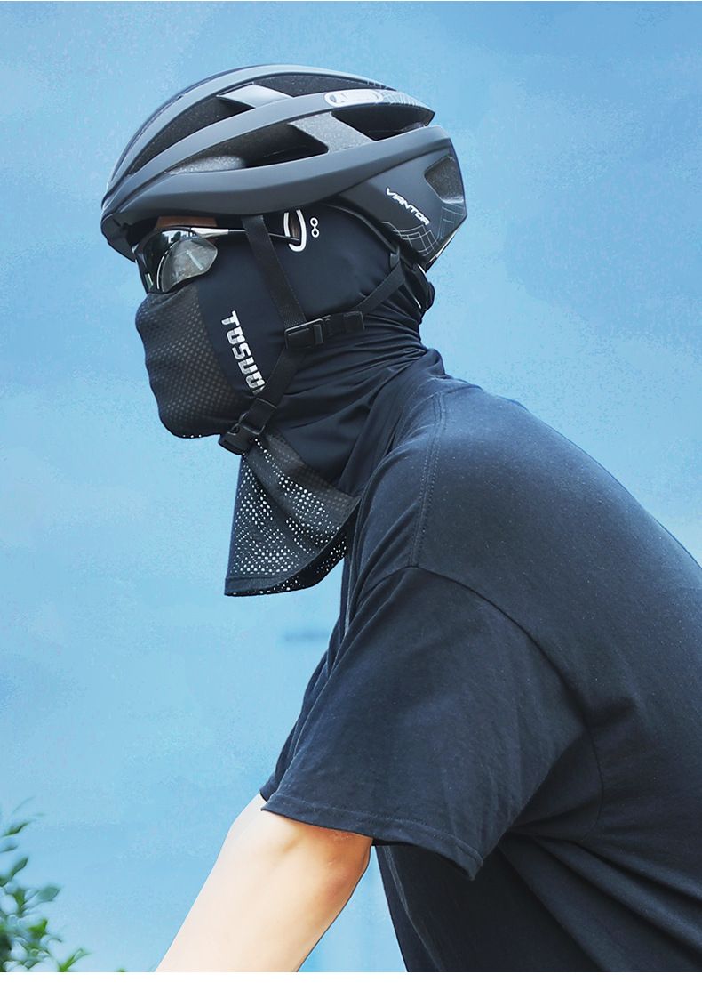 Sports & Entertainment light sunscreen ice silk headgear mask men's summer simple motorcycle helmet lining fishing riding face protection_autovado.com
