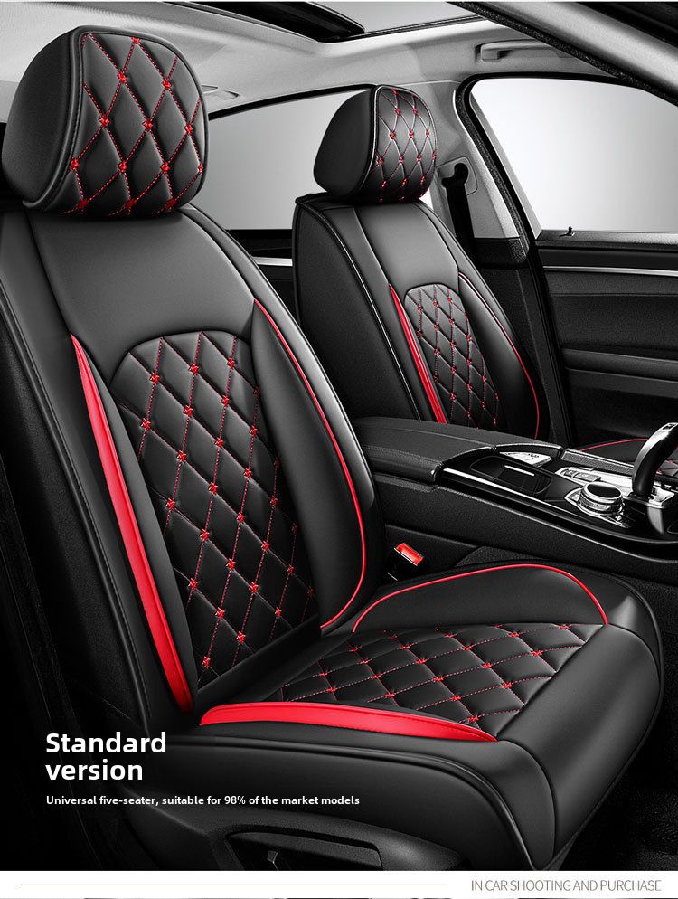New Crown All-inclusive Full Leather Diamond Four Seasons Car Cushion Four Seasons Universal Dog Head Cartoon Car Seat Cover_autovado.com