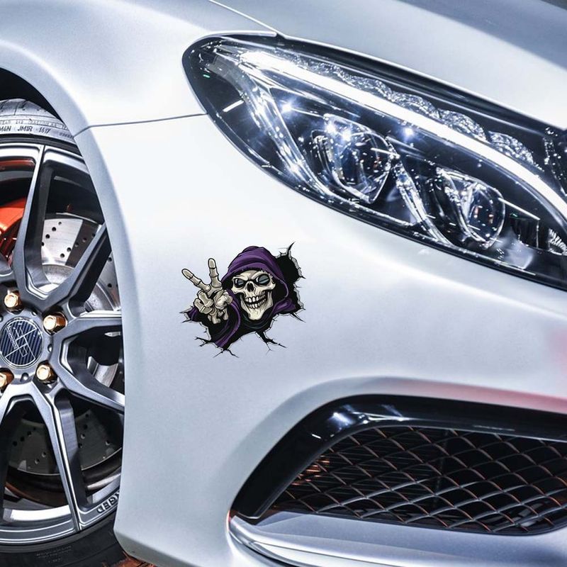 Halloween ghost face car stickers animal stickers motorcycle scratch cover creative body stickers_autovado.com