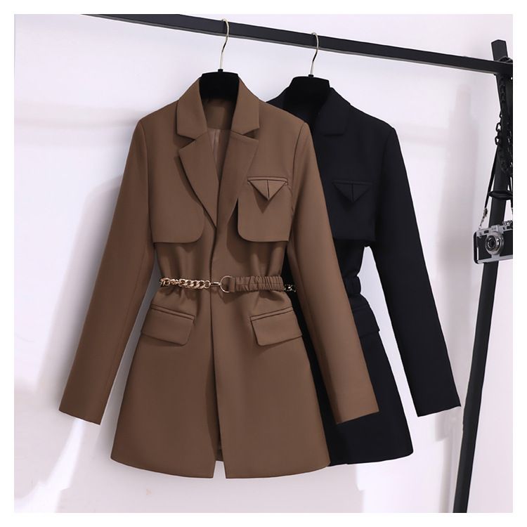 Spring And Autumn Windbreaker Women's New Top Korean Style Chic Coffee Colored Small Suit Jacket For Women Spring And Autumn High-end Suit For Women_autovado.com