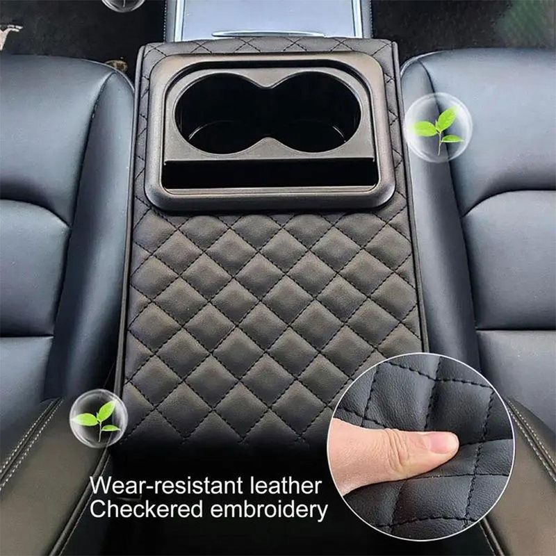 Multi Functional Cup Holder Box Height Increasing Car Armrest Pad, All Season Universal Protective Cover_autovado.com