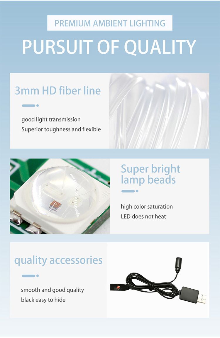 New Universal Atmosphere Car Interior Fiber Optic Ambient Modified Central Control Dashboard Decorative Light_autovado.com
