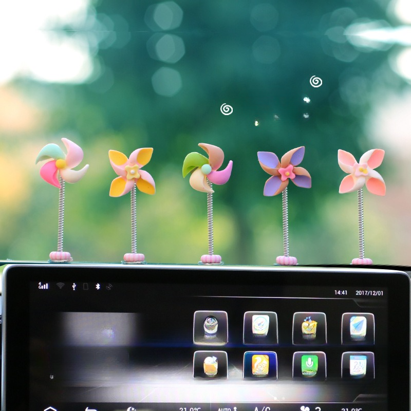 Car mounted new windmill rotating gyroscope creative decoration small ornaments, center console car interior_autovado.com