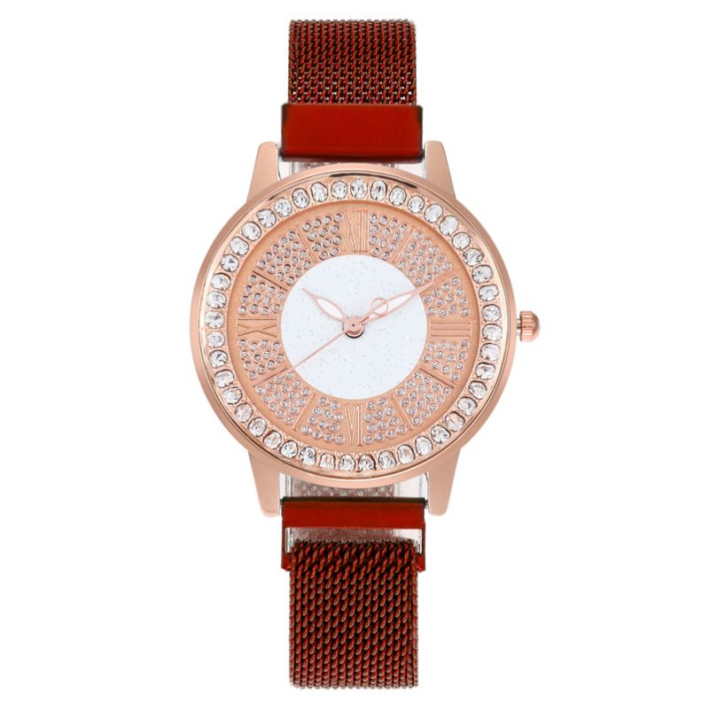 Diamond-embedded Fashion Women's Watch quartz watch lazy iron-absorbing magnetic iron-absorbing stone women's watch_autovado.com