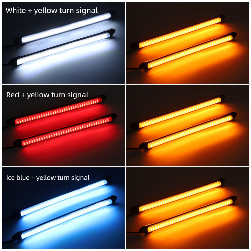 Start Scanning New Car Dual Color Flowing Turn Signal Modified High Brightness LED Daytime Running Lights_autovado.com