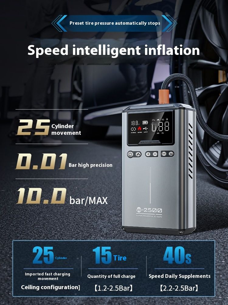 Car starting supply, inflation pump integrated machine, low power battery, device, emergency strong start, ignition_autovado.com