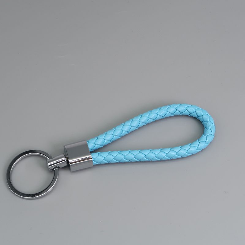 Braided Leather Cord Key Chain Zinc Alloy Button-end Key Ring Ring Car Key Hanging Accessory_autovado.com