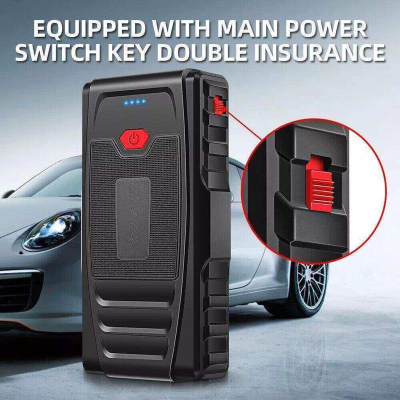 Malaysia Stock MANSOON 12V Jump Starter Booster Portable USB Charger Emergency Power Bank Battery Charge Car Start_autovado.com